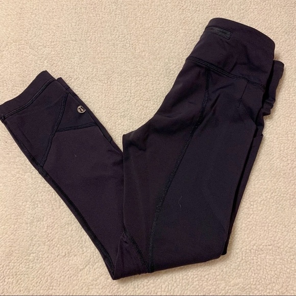 Lululemon Pace Rival Crop Leggings Midnight Navy Blue - Picture 3 of 14